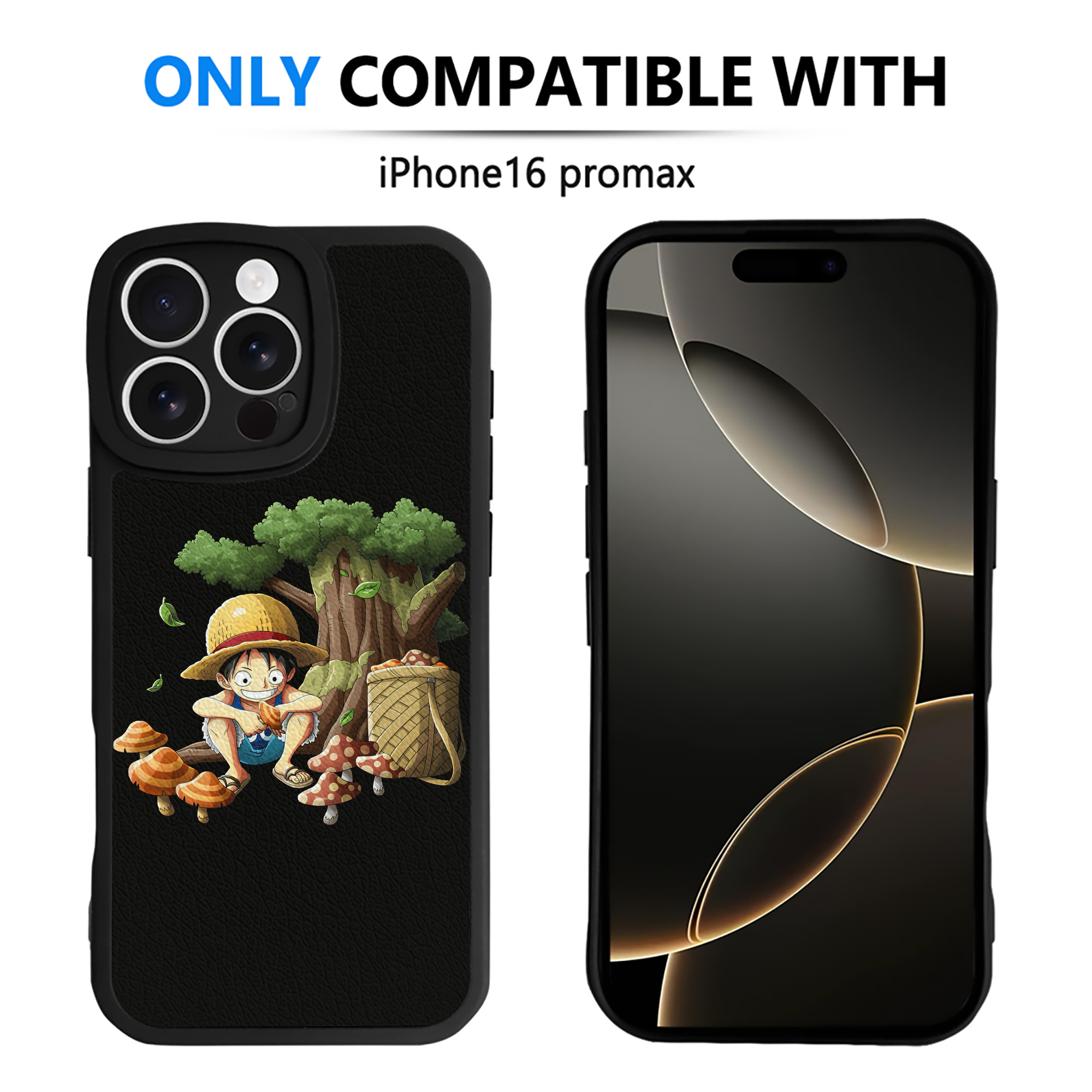 （画像用） ワンピース モンキー・D・ルフィ ONE PIECE Monkey D. Luffy 【iPhone 16シリーズ対応】シリコンスマホケース（レザー調） 材質：シリコン